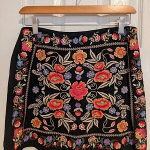 Umgee Black and Pink Embellished Mini Skirt